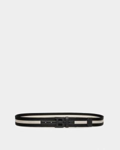 Bally B-Buckle Fabric And Leather 40mm Belt Multicolor | DZQIJ6081
