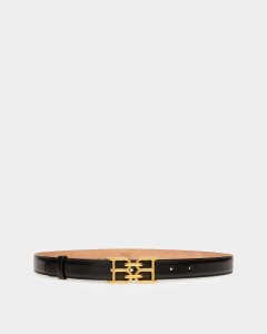 Bally B-Chain Leather 25mm Belt Black | OURDP0857