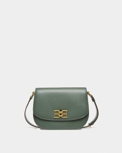 Bally Beckie Leather Cross-Body Bag Green | IORFW7483