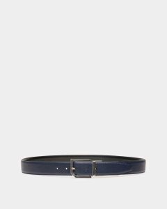 Bally Charlton Leather 35mm Belt Blue | EIVUP6924