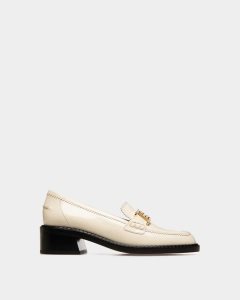 Bally Ellyane Leather Mocassins White | FDZJC6780