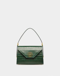 Bally Emblem Shoulder Bag Green | TGYVH2086