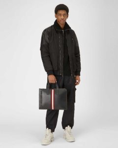 Bally Henri Leather Business Bag Black | FTXGH8034
