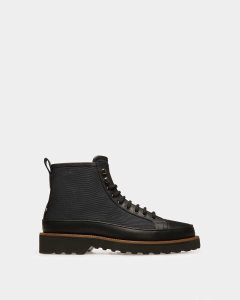 Bally Nortis Leather And Synthetic Fabric Boots Blue | LPKSV5197