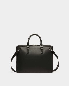 Bally Sergy Leather Business Bag Black | SEJFH4326