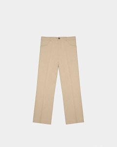 Bally Straight Flare Trousers Cotton Straight Flare Trousers Beige | EANQU9281