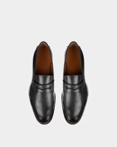 Bally Webb Calf Leather Penny Loafer Black | LEPOB7034